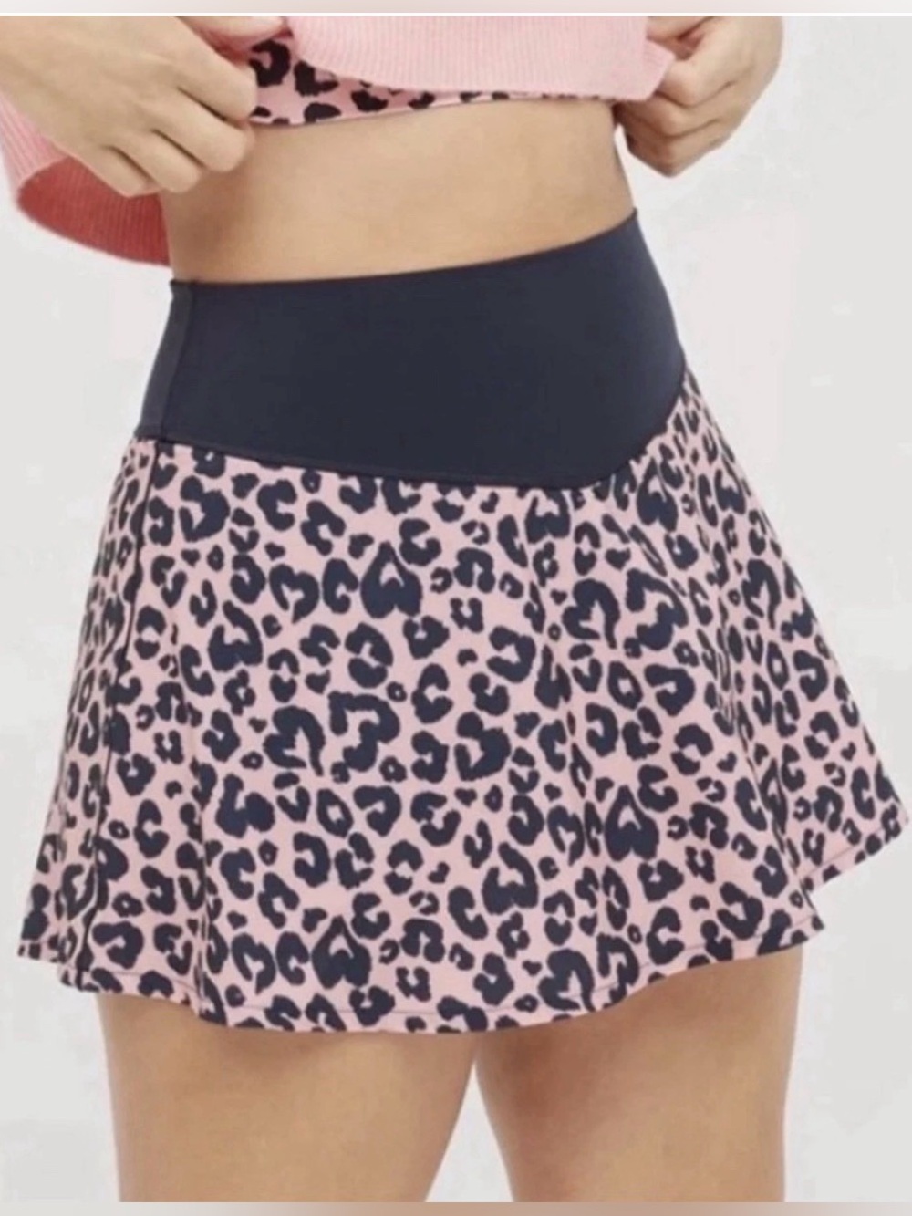 Offline By Aerie Tennis Skirt Skort Animal Print Pink Navy Active Sz XXL NWT